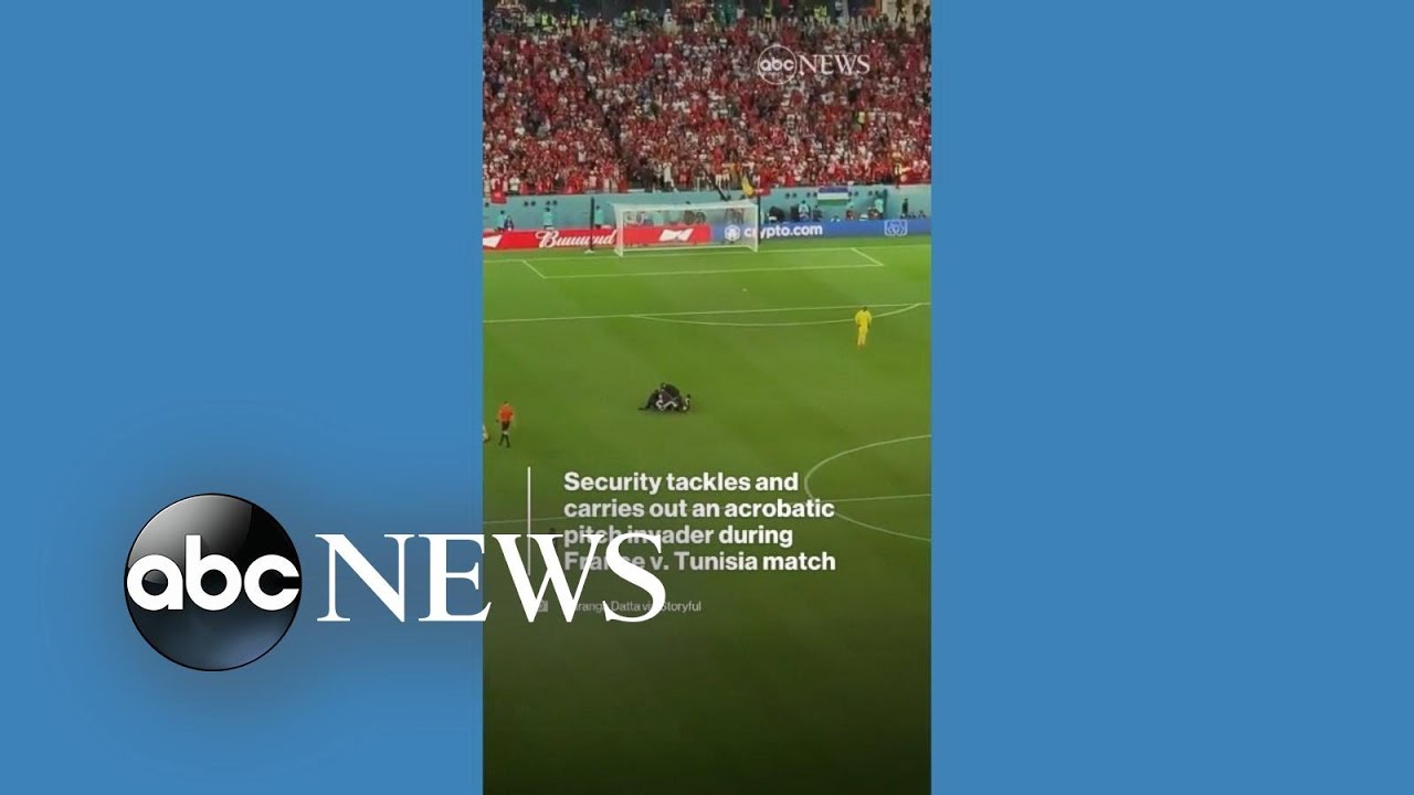 Man runs onto World Cup field, does flips