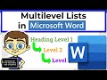 Multilevel Lists in Microsoft Word