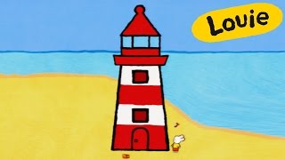 Faro - Louie dibujame un Faro | Dibujos animados para niños