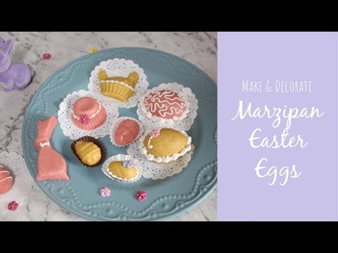 Marzipan Easter Eggs | How to make and decorate Marzipan Easter eggs | Royal icing piping tutorial