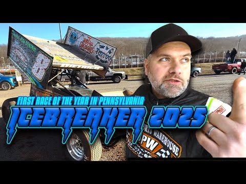 🧊 Icebreaker 2025 - First Race Of The Year - Dirt Track Sprint Car Racing - dirt track racing video image