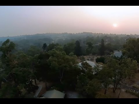 An aerial view of bushfire smoke at sunset over Eastern Melbourne Victoria. GoPro3, H550 Hexacopter - UCIJy-7eGNUaUZkByZF9w0ww