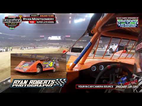 9th Place #4S Ryan Montgomery at the Gateway Dirt Nationals 2021- Super Late Model In-Car Camera - dirt track racing video image