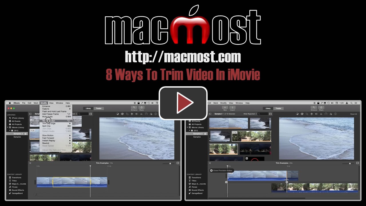 how to trim a clip in imovie