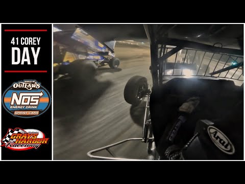World Of Outlaws NOS Energy Drink Sprint Car | Grays Harbor Raceway | Corey Day Onboard A Main - dirt track racing video image