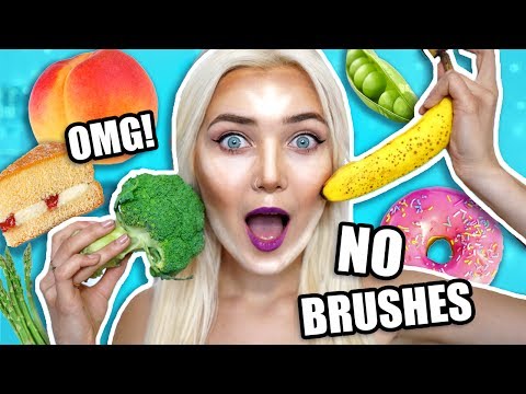 APPLYING FULL FACE OF MAKEUP USING FOOD! *CHALLENGE*  - UCBKFH7bU2ebvO68FtuGjyyw