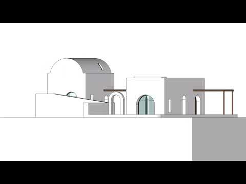 Arched residences in Santorini island - architecture drawings 