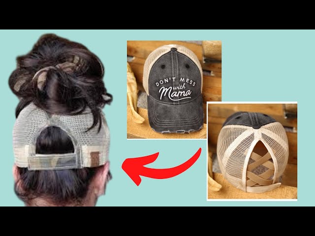 How to Make a Messy Bun with a Baseball Hat