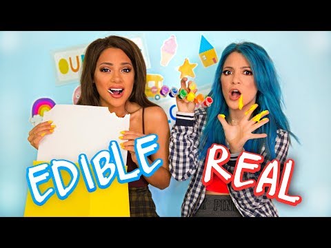 Edible School Supplies VS Real School Supplies Challenge!! Niki and Gabi - UCuVHOs0H5hvAHGr8O4yIBNQ