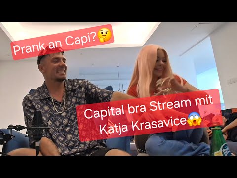 Capital bra livestream with Katja Krasavice😱- Prank on Capi goes wrong?🫣Reaction to Aymen and Amo❗️