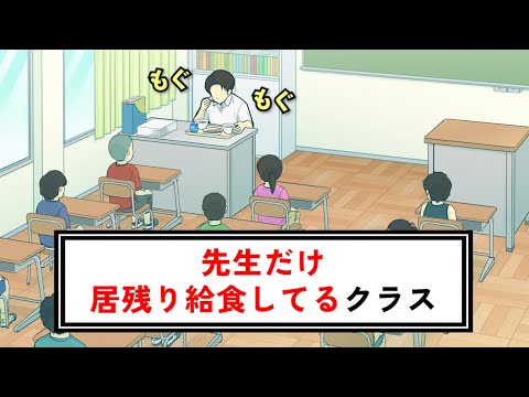 先生だけ居残り給食してるクラス【コント】【アニメ】