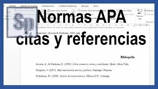 Word - Citas y referencias bibliográficas según normas APA 6ta sexta edición. Tutorial en español HD