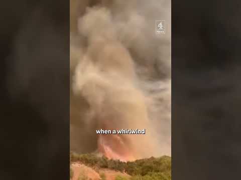 Firefighters battle ‘fire tornado’ in Turkish town