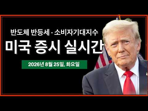 (8/25/26, 화) 반도체 반등세 · 소비자기대지수 | 엔비디아 실적발표 하루전 | 트럼프 행정명령 <strong>서명</strong> | 미국 증시 실시간