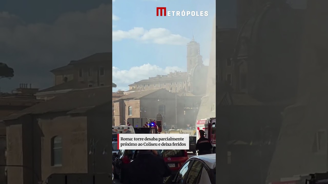 Roma: torre desaba parcialmente próximo ao Coliseu e deixa feridos