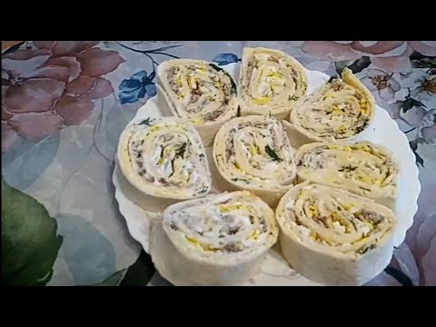 Рулет із лаваша з сардиною/Оксана Рущак/Pita bread roll with sardine