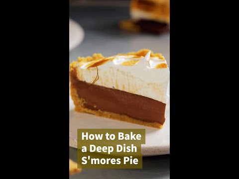 How to Bake a Deep Dish S'mores Pie #shorts