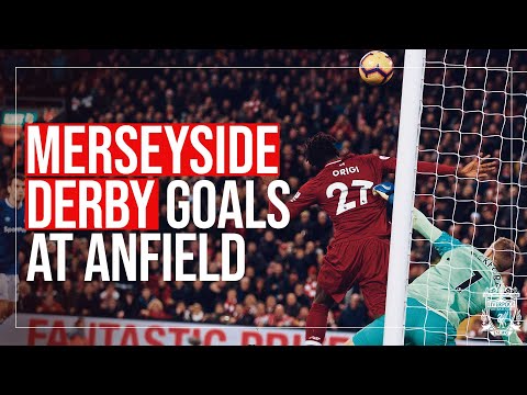 MERSEYSIDE DERBY GOALS AT ANFIELD | Origi 90+6', Gerrard Screamers, Salah Puskas Winner