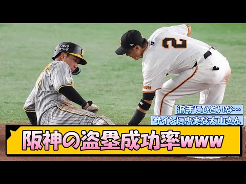 【酷すぎる】阪神の盗塁成功率www【なんJ/2ch/5ch/ネット 反応 まとめ/阪神タイガース/岡田監督】