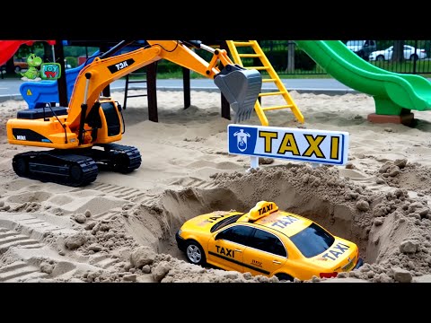 Excavator Finds Surprise Cars in the Sand! 🚓🚒 Toy Vehicle Rescue Mission &amp; Car Wash Fun