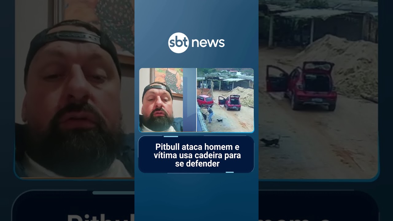 Pitbull ataca homem e vítima usa cadeira para se defender | SBTManhã
