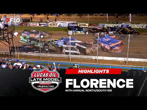 Lucas Oil Late Model Dirt Series | Highlights - 44th Annual North/South 100 | Florence Speedway - dirt track racing video image