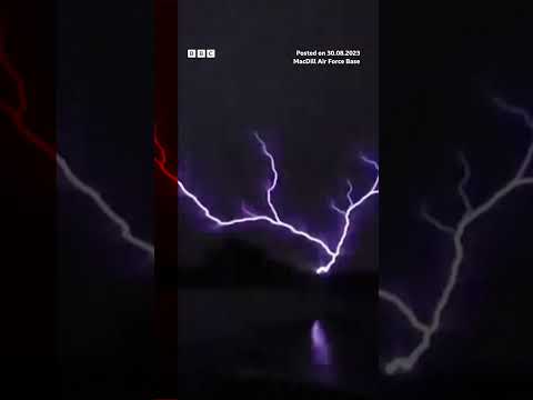 This is not lightning, it's a rare phenomenon called St Elmo's fire. #Shorts #StElmosFire #BBCNews