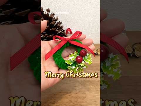 100均材料でクリスマスリース作り