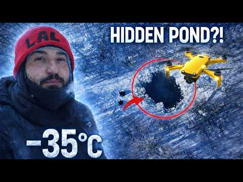DRONE REVEALED A HIDDEN POND… I RISKED -35°C TO REACH IT!
