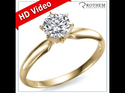 1.08 CT Round Solitaire Diamond Engagement Ring D I2 18K Yellow Gold 53863579
