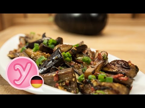 Blitzrezept asiatisch gebratene AUBERGINE in Knoblauch-Chilisauce - vegetarisch vegan - UC990hStWQ3tgj1Zk_ASTRoQ