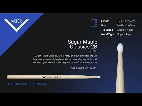 Vater Tip Sound - Sugar Maple Classics 2B (Nylon)