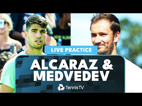 LIVE PRACTICE: Carlos Alcaraz & Daniil Medvedev Practice Ahead Of Paris 2024