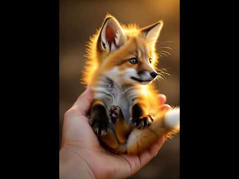 viral cute baby fox in human hand 📸 #cute #aishorts #animals #wildlife #motivation #youtubeshorts