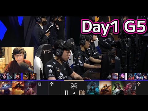 T1 vs EDG  | Day1 G5 | 世界大会2022 Group Stage 日本語実況解説