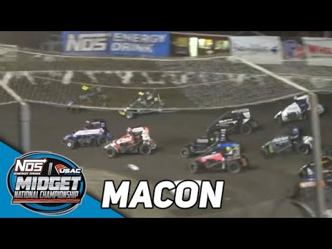 HIGHLIGHTS: USAC NOS Energy Drink National Midgets | Macon Speedway | August 19, 2023 - dirt track racing video image