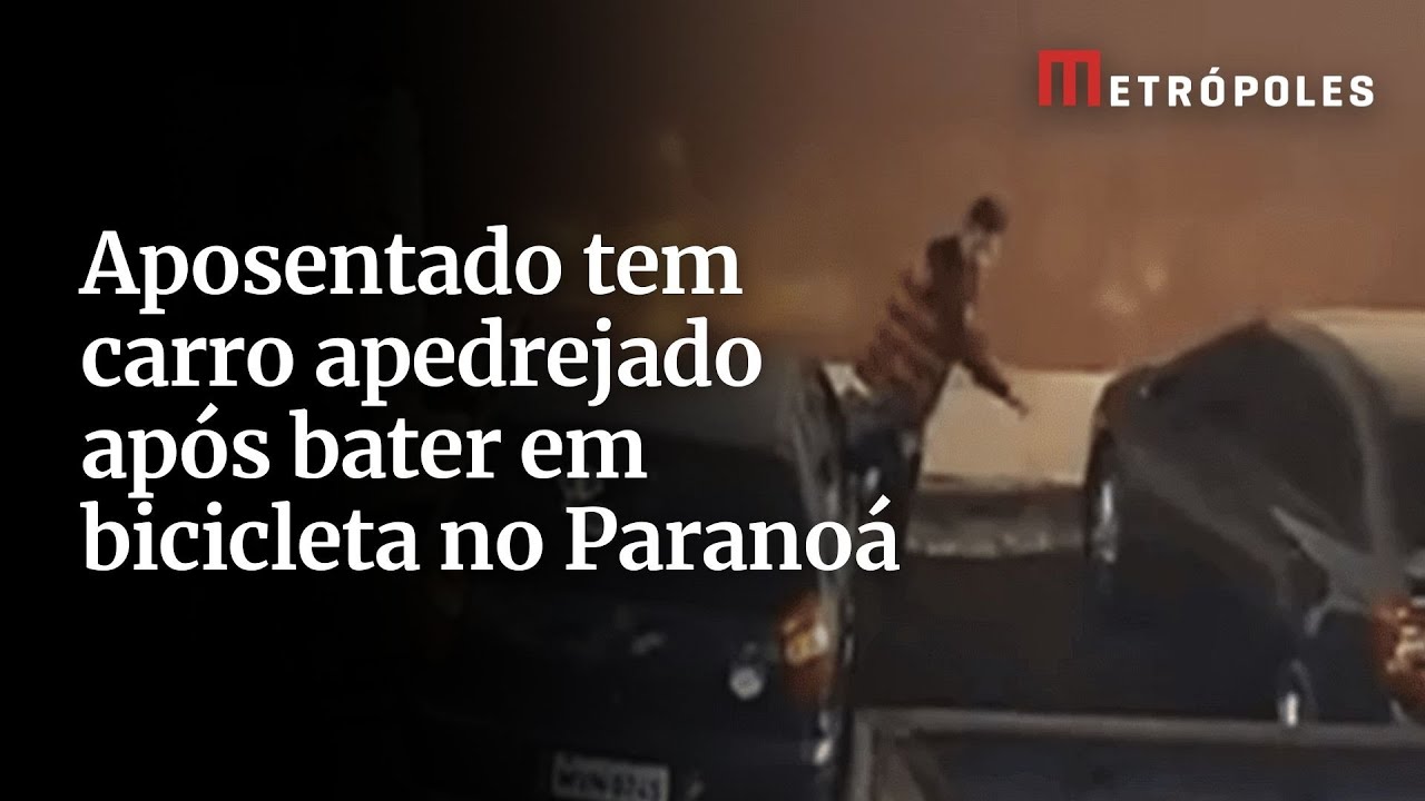 Aposentado tem carro apedrejado após bater em bicicleta no Paranoá