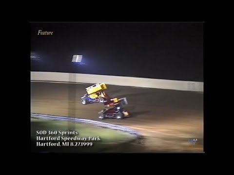 Sprints On Dirt (360s) - Hartford Speedway Park Hartford, MI August 27, 1999 - dirt track racing video image