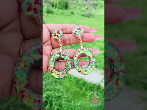 Handmade earrings   #resinart #handmade #handmadejewelry #handmadeearrings #resinearrings #diy
