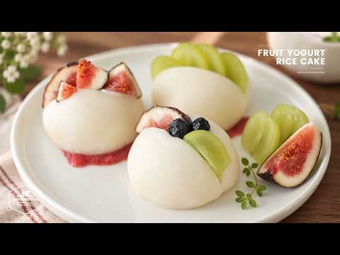 요즘 핫한 요거트 찹쌀떡 직접 만들기 | 쫀득한 모찌 속에 요거트 아이스크림 | Fresh Fruit Yogurt Ice <strong>Cream</strong> Rice Cake (Mochi) Recipe