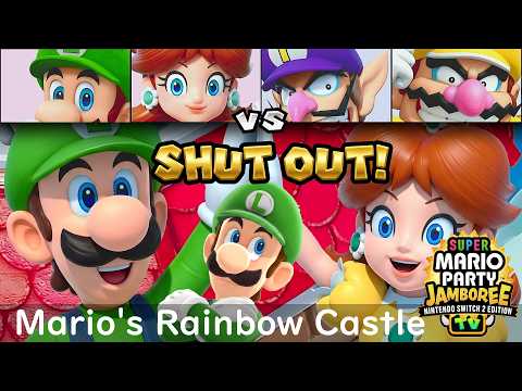 Super Mario Party Jamboree TV Luigi & Daisy vs Waluigi & Wario in Mario's Rainbow Castle