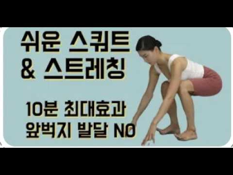 스쿼트 이렇게 하면 살빠져요👍 쉽게, 단계별로 도전하기 - 강하나 스트레칭-