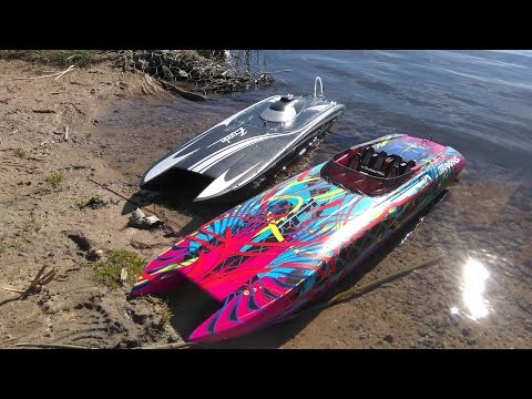 Тест-драйв и замеры катера TRAXXAS DCB M41 (4S и 6S) ... Гоняем против TFL Zonda 4S - UCvsV75oPdrYFH7fj-6Mk2wg