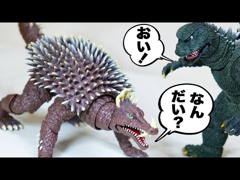 ゴジラ｛おい！アンギラス！S.H.MonsterArtsになれ！【ゴジラ対ガイガン】キングギドラ 特撮リボルテックと比較 1972