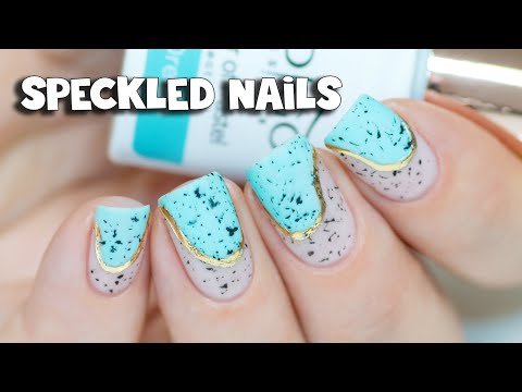 SPECKLED NAILS with GOLDEN FOIL - Indigo Nails Master of Pastel Collection