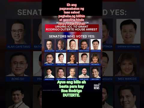 Senator vote yes to Prrd house arrest to ICC #viral #follow #shortvideo #senator #housearrest
