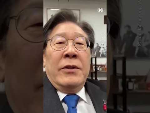 South Korea's opposition leader Lee films himself jumping fence to enter National Assembly | DW News