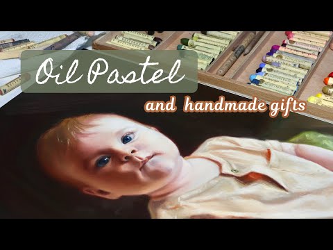 Handmade gifts are tacky // oil pastel baby portrait