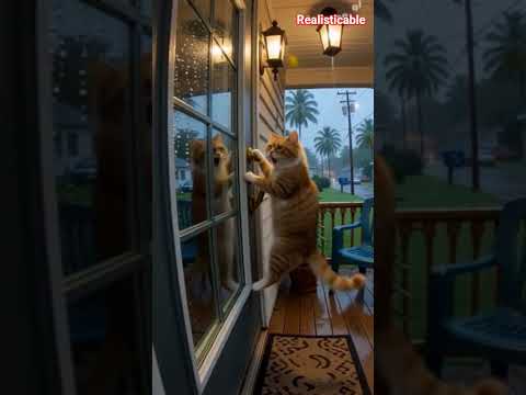 Cat vs 60 mph Wind 😿🌪️ #cat #sora #viral