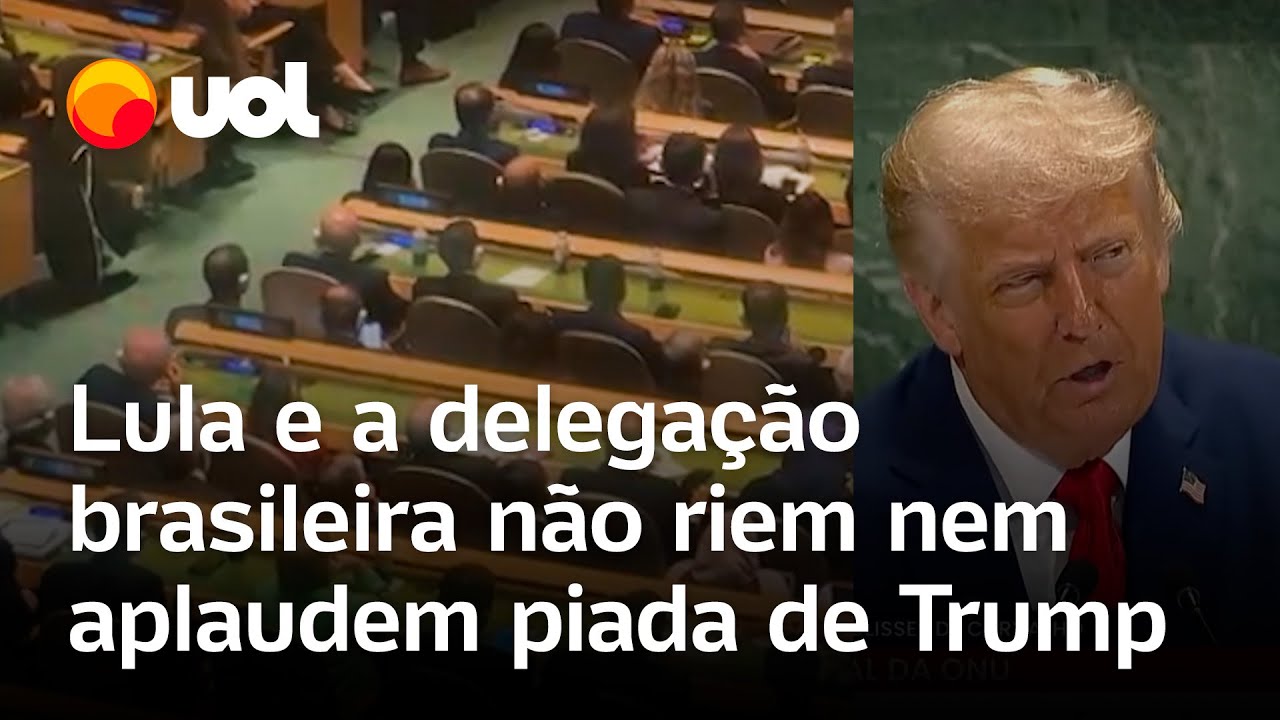 Lula e a delegação brasileira não riem nem aplaudem piada de Trump durante discurso na ONU vídeo